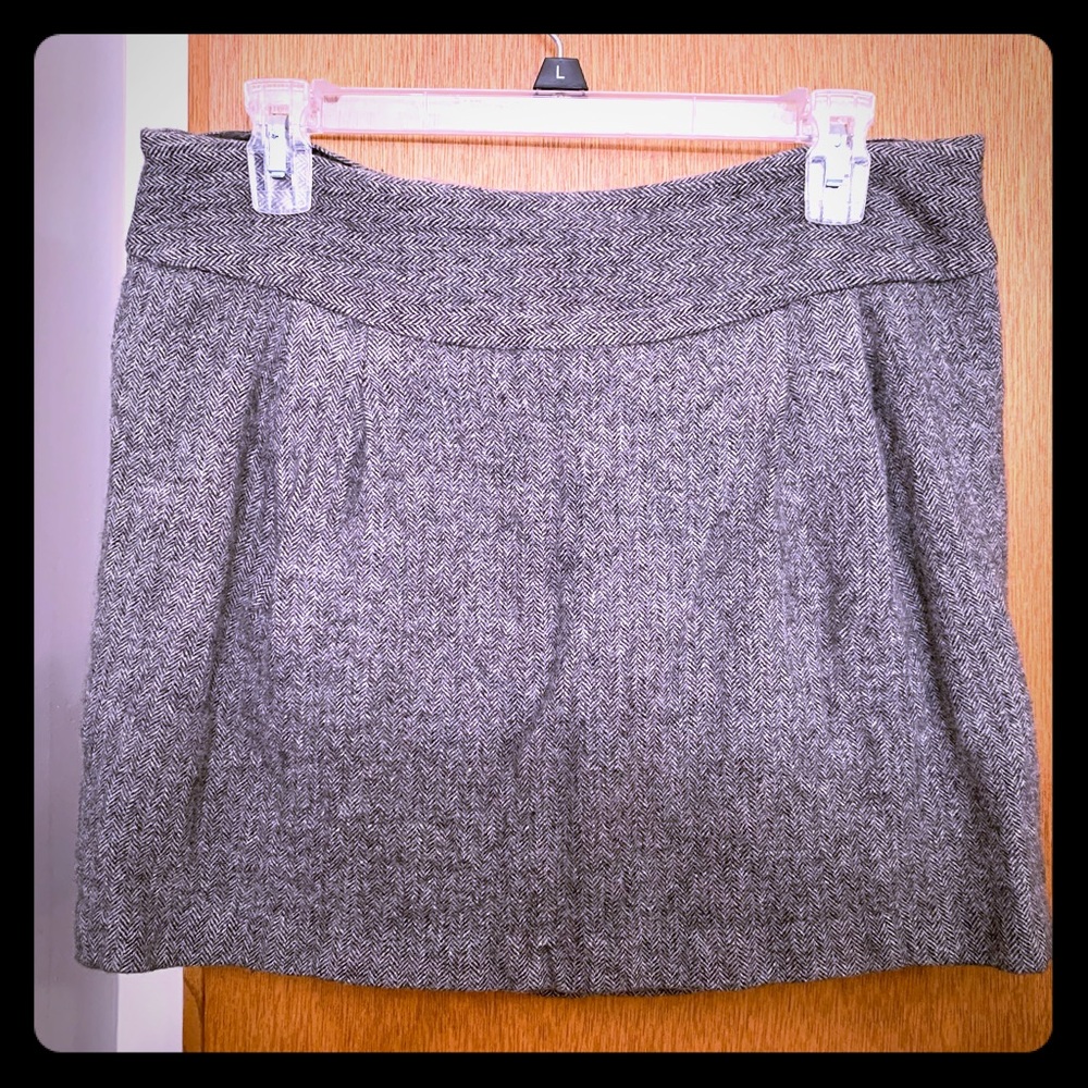 LOFT Wool Blend Gray/Black Skirt